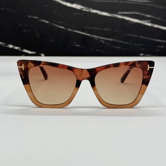 NEW TOM FORD POPPY-02 TF846 56T HAVANA CAT EYE WOMEN SUNGLASSES FT0846/S 56T main image 5